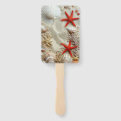 Éventail Belles Coquillages Rouge Starfish Pearls Beach (Dos)