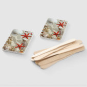 Éventail Belles Coquillages Rouge Starfish Pearls Beach (Non-assemblé)