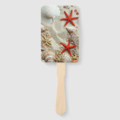 Éventail Belles Coquillages Rouge Starfish Pearls Beach (Devant)