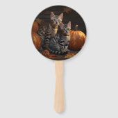 Éventail Bengal Kitten Automne Citrouille de plaisir (Devant)