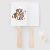 Éventail Bengale Cat Buddies Rosette et Snow Bengale Cats P (Devant et derrière)