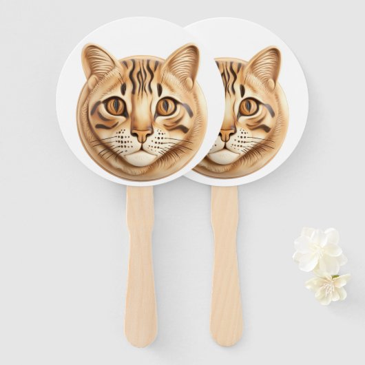 Éventail Bengale Chat 3D inspiré (Devant et derrière)