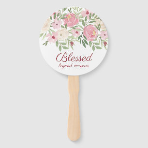 Éventail Bénie au-delà de toute mesure Fleurs roses 