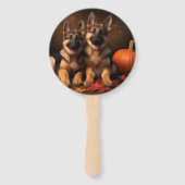 Éventail Berger Allemand Chiot Citrouille d'automne (Devant)