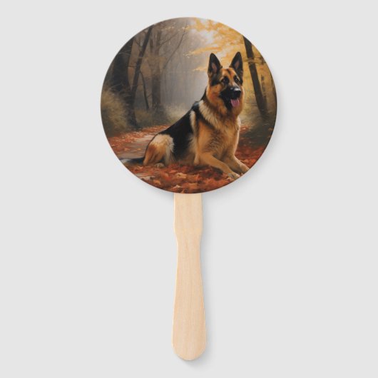 Éventail Berger allemand en automne Feuilles automne Inspir (Devant)