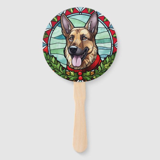 Éventail Berger allemand en verre tendu Noël (Dos)