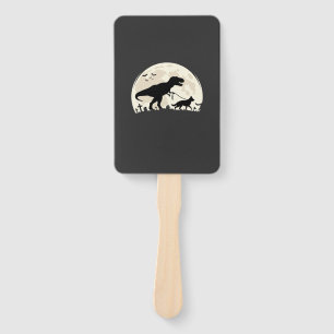 Éventail Berger Allemand Halloween Dinosaure Lune Silhouett