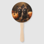 Éventail Berger belge Chiot Automne Citrouille de plaisir (Dos)