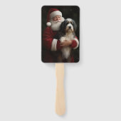 Éventail Bernedoodle avec Noël Festif du Père Noël (Dos)