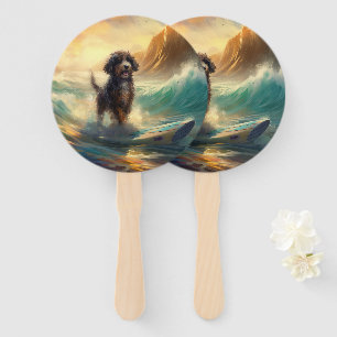 Éventail Bernedoodle Beach Surf Peinture