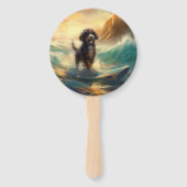 Éventail Bernedoodle Beach Surf Peinture (Devant)