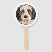 Éventail Bernedoodle Chien Inspiré 3D (Dos)