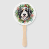 Éventail Bernedoodle Christmas Wreath Festive Pup (Dos)