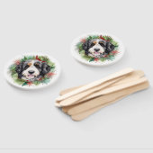 Éventail Bernedoodle Christmas Wreath Festive Pup (Non-assemblé)