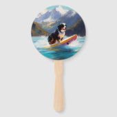 Éventail Bernese Mountain Beach Surf Paining (Devant)