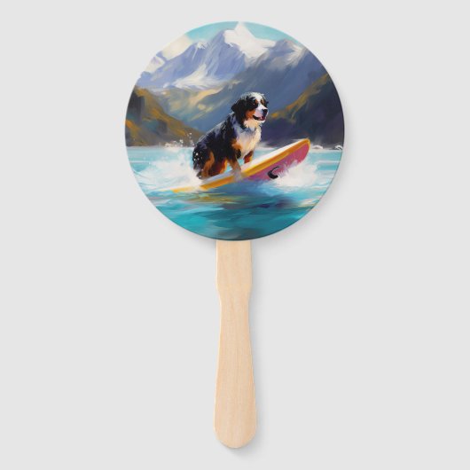 Éventail Bernese Mountain Beach Surf Paining (Devant)