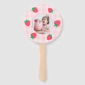 Éventail Berry rose fraise Premier bébé Photo Anniversaire (Dos)