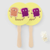 Éventail Beurre d'arachide mignonne et caricature sandwich  (Devant et derrière)