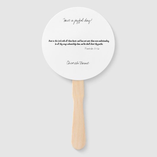 Éventail Bible Verse Église (Dos)