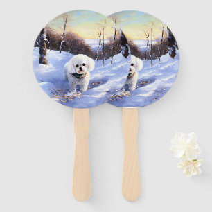 Éventail Bichon Frise Laisser neiger Noël