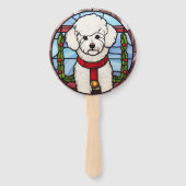 Éventail Bichon Frisé Vitrail Noël (Dos)