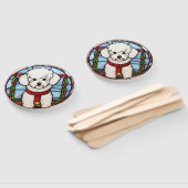 Éventail Bichon Frisé Vitrail Noël (Non-assemblé)