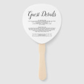 Éventail Bienvenue aux Bahamas | Personnalisation du mariag (Dos)