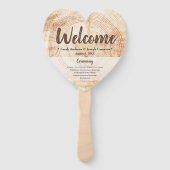 Éventail Bienvenue Rustic Wood Wedding Party and Program (Devant)