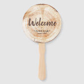 Éventail Bienvenue Wood Grain Rustic Wedding Programme (Devant)