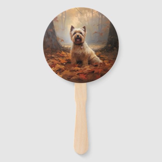 Éventail Biewer Terrier à l'automne Leaves automne Inspire (Dos)