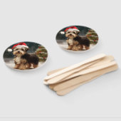 Éventail Biewer Terrier Chien dans Noël de neige (Non-assemblé)