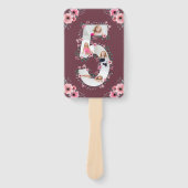 Éventail Big 5th Birthday Girl Photo Collage Fleur rose (Devant)