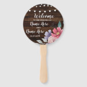 Éventail Bijoux Bois Floral Programme de mariage Fleurs Ven (Devant)