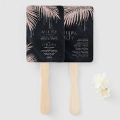 Éventail Bijoux Palm Leaf Ceremony Programme Rose Gold ID83 (Devant et derrière)