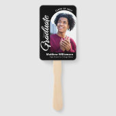 Éventail Black Congrats Grad 2 Photo Arche Bold Blanc Scrip (Dos)