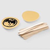 Éventail Black Dragon gold paddle hand fans (Non-assemblé)