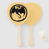 Éventail Black Dragon gold paddle hand fans (Devant et derrière)