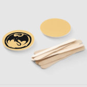 Éventail Black Dragon gold round hand fans (Non-assemblé)