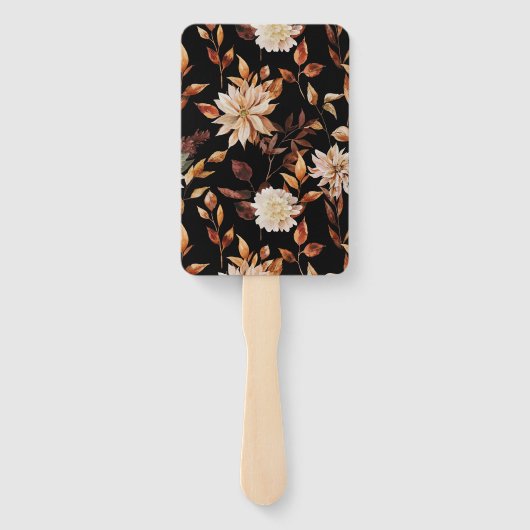 Éventail Black Fall Floral Menu Ensemble de ventilateurs (Dos)