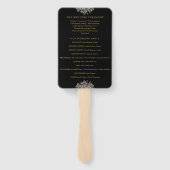 Éventail Black Gold Floral Lumières Programme de mariage go (Dos)