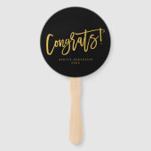 Éventail Black Gold Modern Chic Congrats Graduate Photo (Devant)