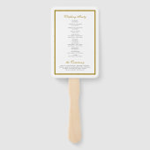 Éventail Black & Gold Monogram Wedding Ceremony Program (Dos)