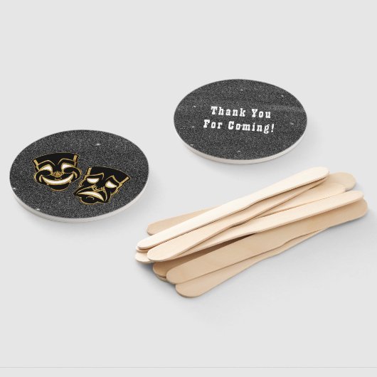 Éventail Black Gold Parties scintillant Comédie et théâtre (Non-assemblé)