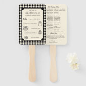 Éventail Black & Ivory Old Money Wedding Program Itinerary (Devant et derrière)