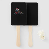 Éventail Black Labrador à Noël à Santa Hat et Scarf (Devant et derrière)