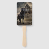 Éventail Black Labrador Halloween (Dos)