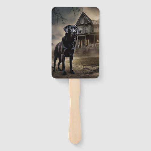 Éventail Black Labrador Halloween (Dos)