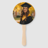 Éventail Black Orange Graduate Photo Party (Dos)