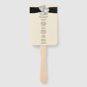 Éventail Black Ribbon Diamond Hearts Programme de mariage F (Dos)