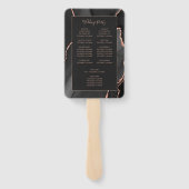 Éventail Black Rose Gold Agate Dark Wedding Programme (Dos)